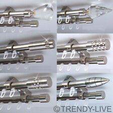 Innenlauf Gardinenstange Schiene Edelstahl Look 20mm Decke 2lauf Kristall D60 II