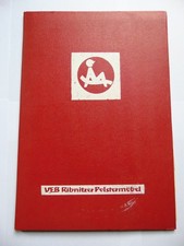 DDR DIN A4 Mappe VEB Ribnitzer Polstermöbel mit Einlage Marlow bzw. 2. Dokum.
