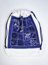 Brötchenbeutel, altes,handgew.Leinen, tradition. Blaudruck, Patchwork, waschbar