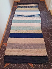 Teppich, Bettvorleger, Handarbeit, gehäkelt, 100% Baumwolle, Flurläufer, Unikat