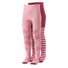 2 oder 4 Stück Mädchen Strumpfhosen, Baumwolle, Kinder Strickstrumpfhose Blumen