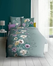 Kaeppel Mako Satin Bettwäsche Victoria mint 155 x 220 cm + 80 x 80 cm