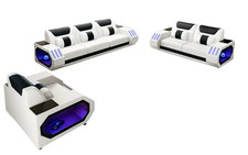 Designer Ledersofa Set 3+2+1