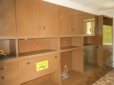 Schrankwand / Schrankwandteile / Anbauwand braun mit Kleiderschrank 4,05m