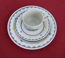 Tasse Untertasse Kuchenteller Hühner Motiv Keramik EIT England dekorativ Hennen.