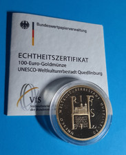 100 Euro Goldmünze - Unesco Weltkulturerbestadt Quedlinburg  D - 2003 - 1/2 Unze