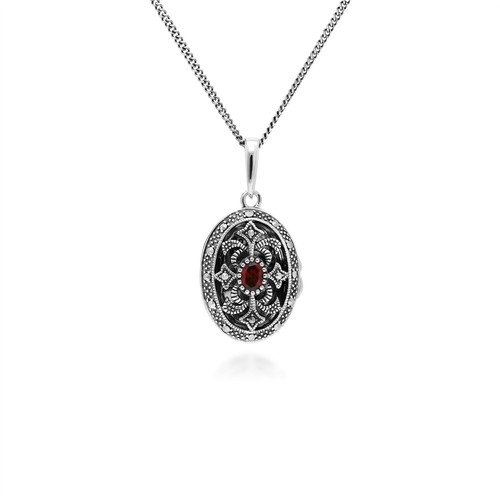 Jugendstil stil oval - granat, &