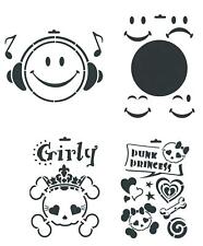 Schablone A4 Trend Totenköpfe Smile, zum Auftragen von Farbe Heike Schäfer