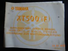Ergänzung Wartungsanleitung Yamaha XT500 XT 500 F (Reparaturanleitung) 1978