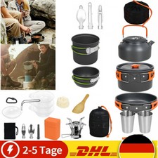 für 2-3 Person Kochset Camping Kochgeschirr Kochtopf Outdoor-Töpfe Set Aluminium