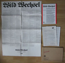 Presseinformationen + Presseaushänge * Wild Wechsel * Wildwechsel * EA 1973