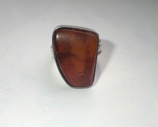 Art Deco Bernstein Ring Silber