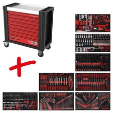 KS TOOLS Performanceplus Werkstattwagen-Satz P25 mit 564 Werkzeugen für 8 Sch...