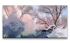 120x60cm Leinwandbild Winter