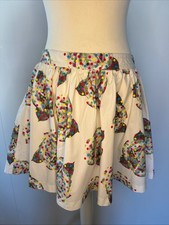 Tellerrock Mini Rock von Miss Sixty Baumwolle Weiß Konfetti Rosen Gr. M wie neu