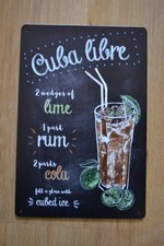 CUBA LIBRE COCTAIL Blechschild - Retro - Vintage - Werbeschild - Deko