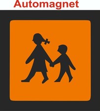Warntafel, Magnetschild, Schulbusschild 23x23 cm Automagnet