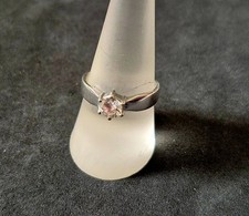 Bandring 925 Silber mit Zirkon im Brillantschliff Design Klassiker Solitär