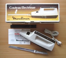 Vintage Moulinex Type 246 Elektromesser 70er Jahre E-Messer Braun/Beige in OVP