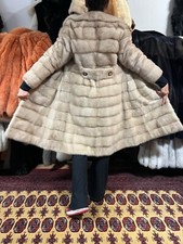 Nerzmantel Nerz Pelz quer Beige Pelzmantel REAL Fur SAGA MINK Coat Visone 36/S