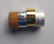 Washi Tape 4x3 m 1,5cm breit Glitzer Silber Gold verschiedene Muster Klebeband