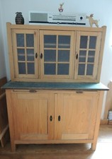 Küchenschrank Küchenbuffet Weichholz mit Auszug 2-teilig ca. 1930
