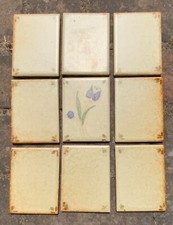 Historische Wandfliesen, 9 Stück, Feinsteinzeug, 1945-1955, Rarität, 7,5x10cm