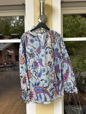 Schlupf-Bluse MILANO Italy Gr. 40 bunt Paisley Baumwolle neuwertig ungetragen