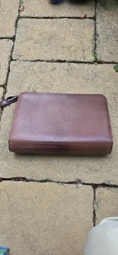 Braune leder aktentasche - leder, /