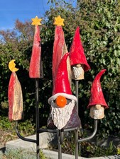 Weihnachtsmann Zwerge Pyramiden Wichtel Gartenkeramik Gartenstele