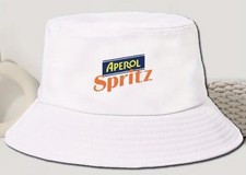 APEROL SPRITZ HUT EIMER TOPF HUT BUCKET WEISS KOPFBEDECKUNG SONNENSCHUTZ FALTBAR