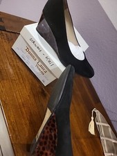 Damen Pumps Gr. 39.5 Donna Laura Schwarz Mit Leo Absatz  Top