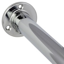 Gedotec Schrankrohr rund Ø 25 mm Chrom Kleiderstange Garderobe mit Wand Lager