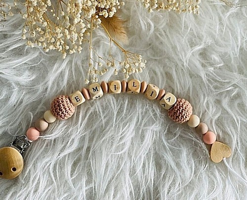 Schnullerkette mit namen - schnullerkette,