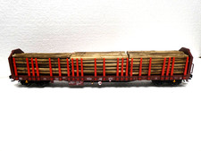 Märklin 47047 DB Set 3 Rungenwagen mit Stammholz OVP Echtholz H0