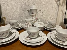 Kahla Teeservice Kaffeeservice 5 Pers. Blumenmotiv mit Pfau Blumendekor