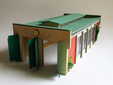 TT TeMos Fahrzeughalle, Triebwagenhalle, Lokschuppen Holz Pappe DDR 1:120