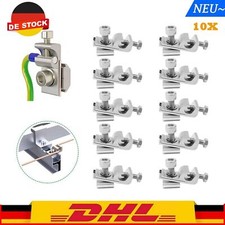 10PCS Erdungsklemme Edelstahl Alu Photovoltaik Solar für Aluprofil Montage M8