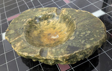 Alabaster Aschenbecher Genuine Grün - Italien Vintage 70er Jahre 20x13cm