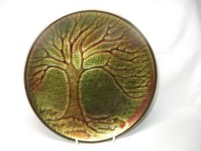 David Andersen Lebensbaum Teller norwegische Emaille auf Kupfer Bronze Herbst Herbst