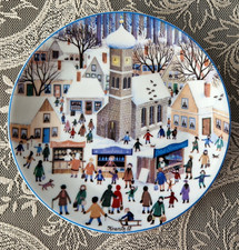 Schirnding Bavaria,Jahresteller 1982,Winterliche Dorfmarkt von H.J.Kranzt