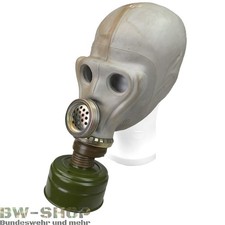 ORIGINAL NVA GASMASKE GRAU AFFENMASKE LATEX / FILTER DDR MASKE ABC SCHUTZMASKE