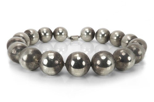 Vintage silberkugel collier - vintage,