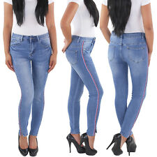 Damen Skinny High Waist Hochbund Röhre Slim Fit Jeans Stretch Hose hoher Schnitt