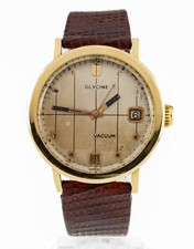 Glycine 18k Gelbgold Herren Vintage Staubsauger Automatische Armbanduhr 2472