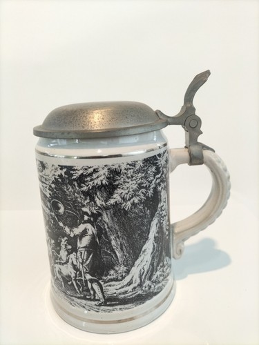 Alter bierkrug mit zinn - mit,