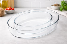 2er Set Auflaufform Oval Glas