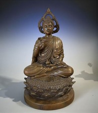 Gandhara Bronze Buddha Skulptur Aureole 43 cm große Figur buddhistische Statue