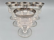 Vintage MURANO MEDICI Platinrand 6 schöne alte Gläser Weingläser 11,5 cm