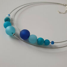 Collier Halskette echte Polarisperlen Sweet Gala blau Edelstahl Schmuckdraht 